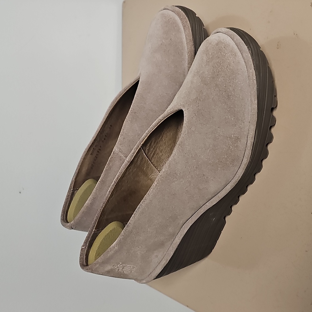 Fly London Yaz Grey Suede Wedge Heels Size 7.5/38